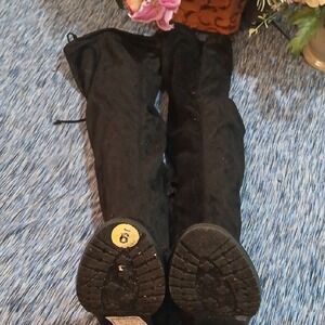 Italina Black Over the Knee Boots